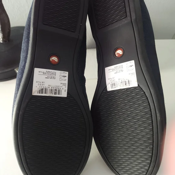 Clarks Women's Navy Shimmer Slip-On Ballet Flats - Picture 5 of 7